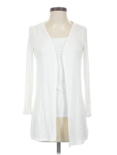 Pre-owned Charlotte Russe Cardigan Sweater In White