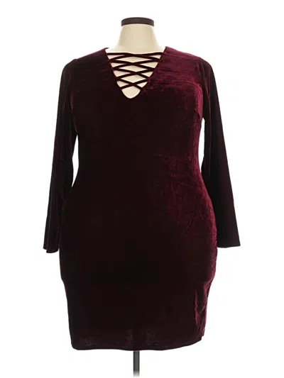 Pre-owned Charlotte Russe Casual Dress In Burgundy