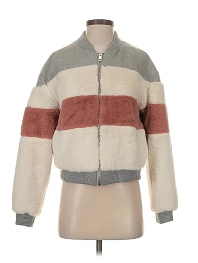 Pre-owned Charlotte Russe Faux Fur Jacket In Gray