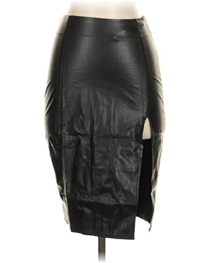 Pre-owned Charlotte Russe Faux Leather Skirt In Black