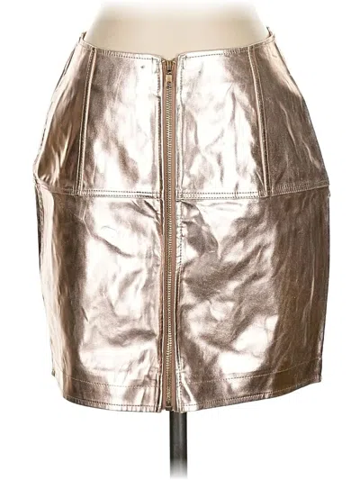 Pre-owned Charlotte Russe Faux Leather Skirt In Silver
