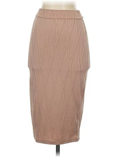 Pre-owned Charlotte Russe Formal Skirt In Tan