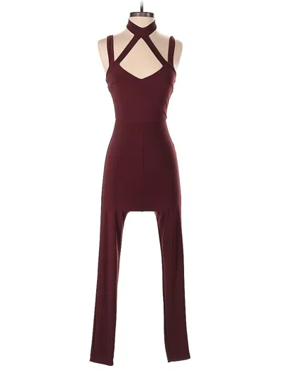 Pre-owned Charlotte Russe Jumpsuit In Burgundy