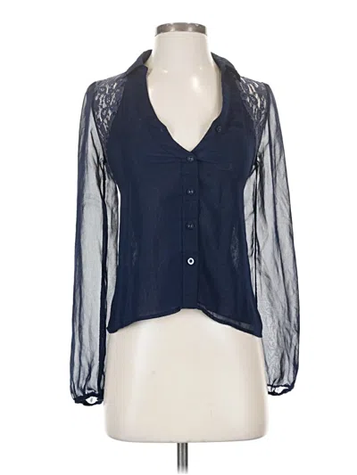 Pre-owned Charlotte Russe Long Sleeve Blouse In Blue