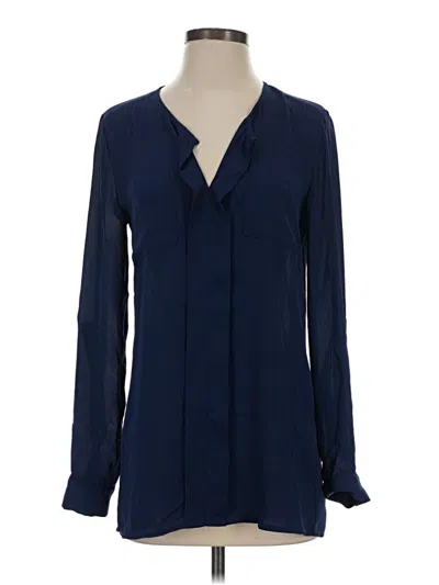 Pre-owned Charlotte Russe Long Sleeve Blouse In Blue