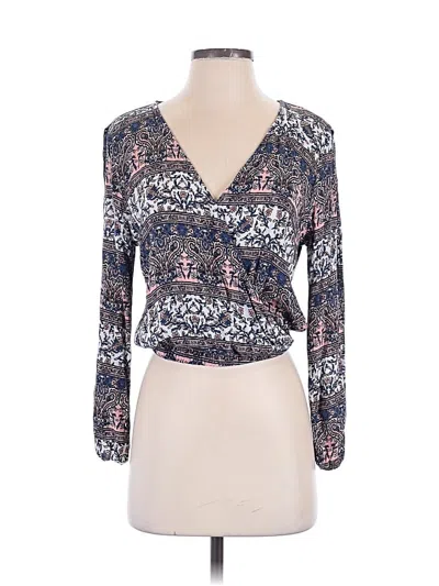 Pre-owned Charlotte Russe Long Sleeve Blouse In Gray