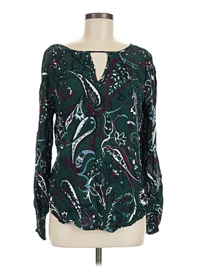 Pre-owned Charlotte Russe Long Sleeve Blouse In Green
