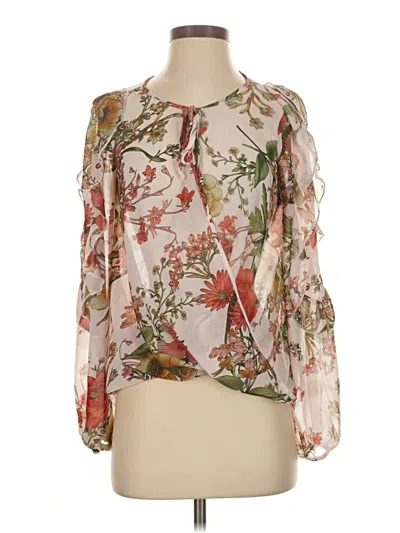 Pre-owned Charlotte Russe Long Sleeve Blouse In Ivory