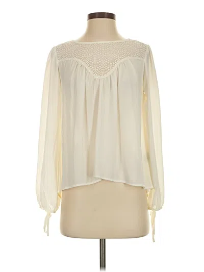 Pre-owned Charlotte Russe Long Sleeve Blouse In Ivory