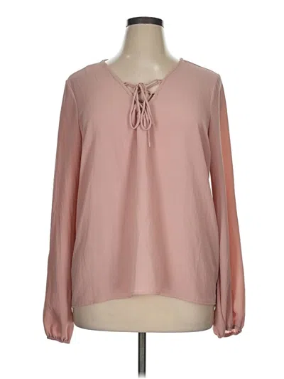 Pre-owned Charlotte Russe Long Sleeve Blouse In Pink