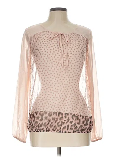 Pre-owned Charlotte Russe Long Sleeve Blouse In Pink
