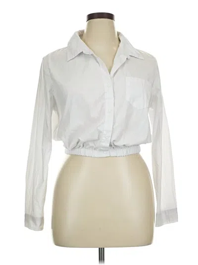 Pre-owned Charlotte Russe Long Sleeve Blouse In White