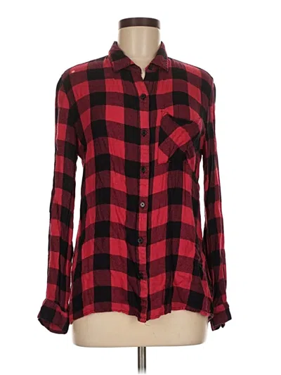 Pre-owned Charlotte Russe Long Sleeve Button Down Shirt In Red