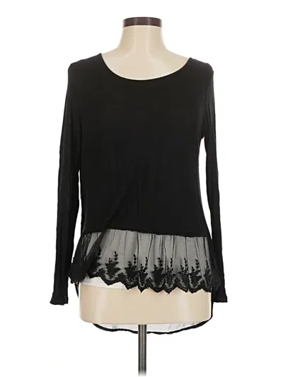 Pre-owned Charlotte Russe Long Sleeve Top Black Sweetheart Neckline Tops