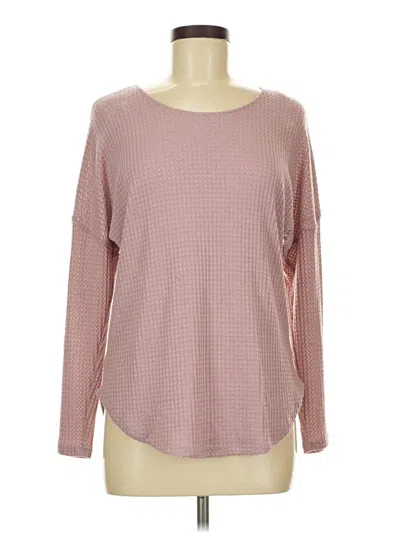 Pre-owned Charlotte Russe Long Sleeve Top Pink Boatneck Tops