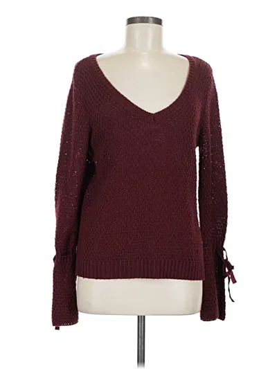 Pre-owned Charlotte Russe Pullover Sweater In Burgundy
