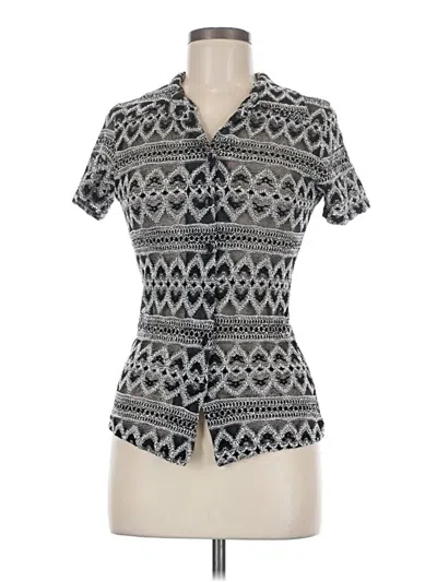 Pre-owned Charlotte Russe Short Sleeve Blouse In Gray