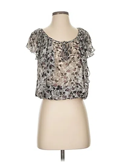 Pre-owned Charlotte Russe Short Sleeve Blouse In Silver