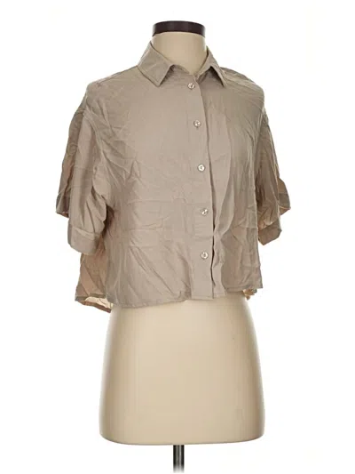 Pre-owned Charlotte Russe Short Sleeve Blouse In Tan