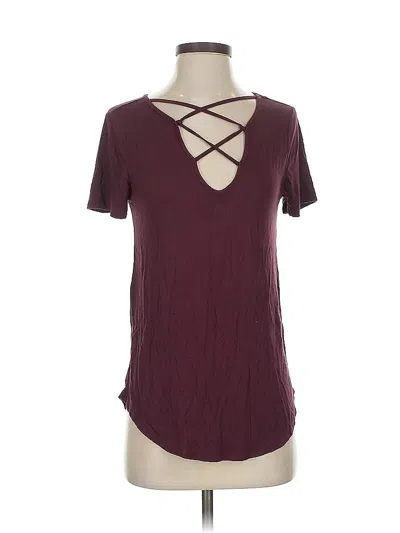 Pre-owned Charlotte Russe Short Sleeve T-shirt In Burgundy