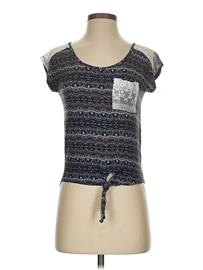 Pre-owned Charlotte Russe Short Sleeve Top Gray Sweetheart Neckline Tops