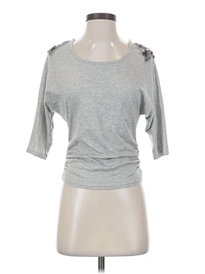 Pre-owned Charlotte Russe Short Sleeve Top Gray Sweetheart Neckline Tops