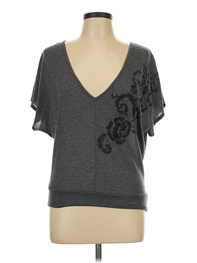 Pre-owned Charlotte Russe Short Sleeve Top Gray V-neck Tops