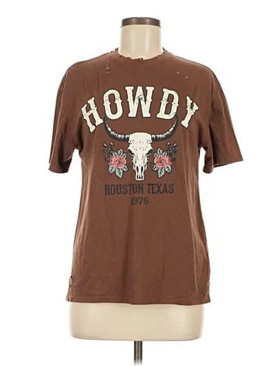 Pre-owned Charlotte Russe Short Sleeve T-shirt In Brown
