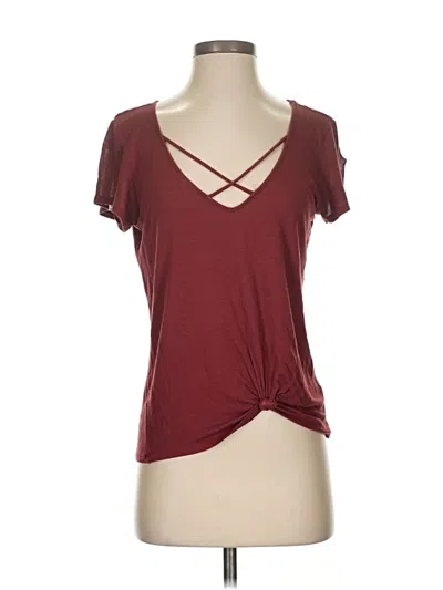 Pre-owned Charlotte Russe Short Sleeve T-shirt In Burgundy