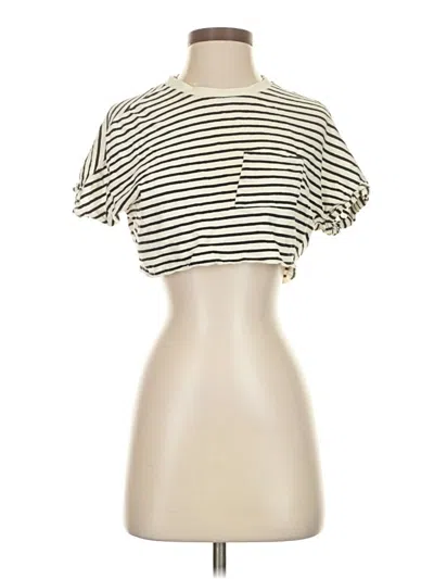 Pre-owned Charlotte Russe Short Sleeve Turtleneck In Ivory