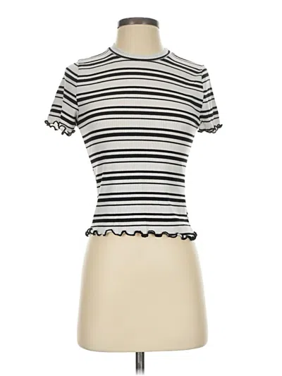 Pre-owned Charlotte Russe Short Sleeve Turtleneck In Ivory