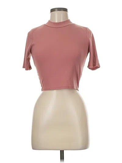 Pre-owned Charlotte Russe Short Sleeve Turtleneck In Tan