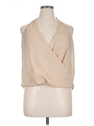 Pre-owned Charlotte Russe Sleeveless Blouse In Tan
