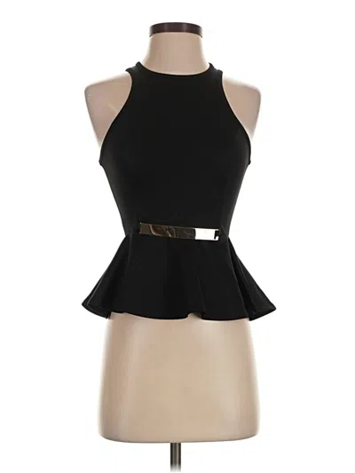 Pre-owned Charlotte Russe Sleeveless Top Black Halter Neckline Tops