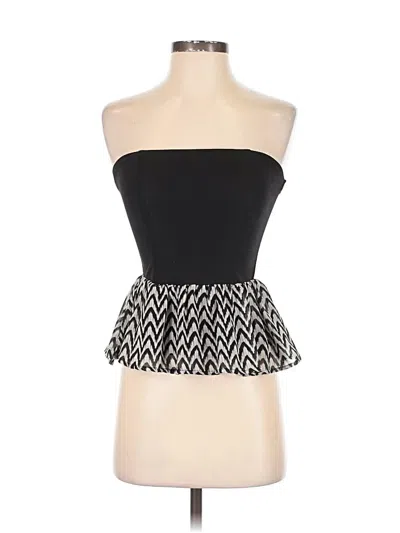 Pre-owned Charlotte Russe Sleeveless Top Black Strapless Neckline Tops