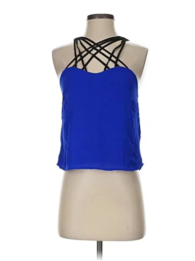 Pre-owned Charlotte Russe Sleeveless Top Blue Halter Neckline Tops