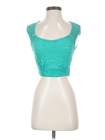 Pre-owned Charlotte Russe Sleeveless Top Teal Sweetheart Neckline Tops