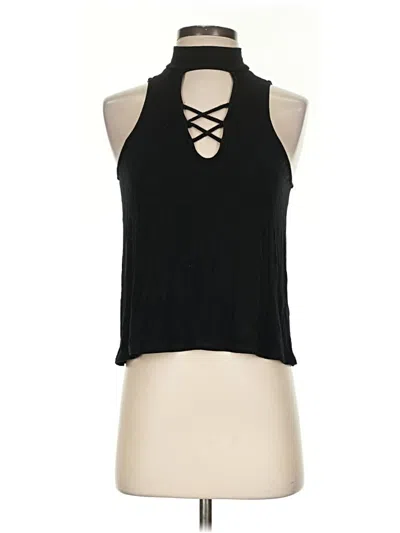 Pre-owned Charlotte Russe Tank Top Black Halter Neckline Tops
