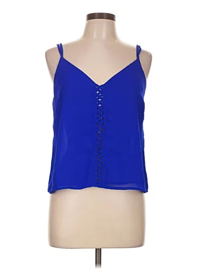 Pre-owned Charlotte Russe Tank Top Blue Strapless Neckline Tops
