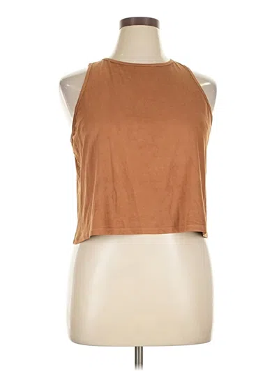 Pre-owned Charlotte Russe Tank Top Brown Halter Neckline Tops