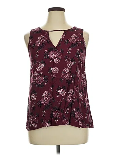 Pre-owned Charlotte Russe Tank Top Burgundy Halter Neckline Tops