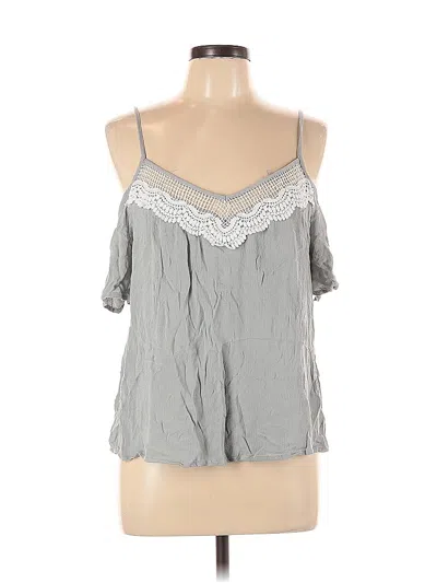 Pre-owned Charlotte Russe Tank Top Gray Cold Shoulder Neckline Tops