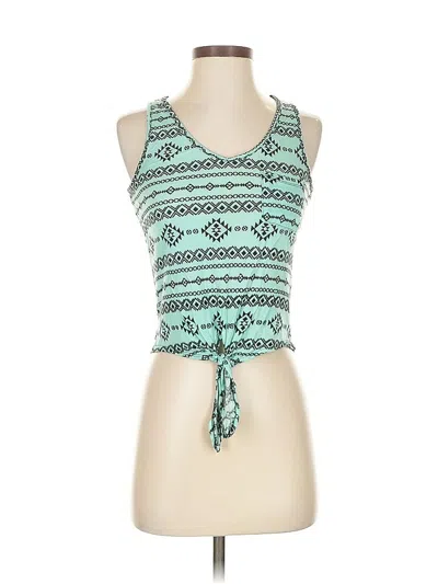 Pre-owned Charlotte Russe Tank Top Green Halter Neckline Tops