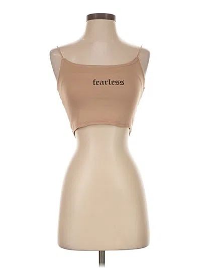 Pre-owned Charlotte Russe Tank Top Tan Strapless Neckline Tops