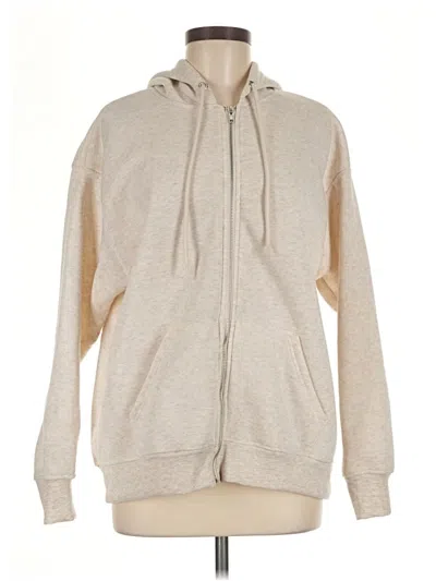 Pre-owned Charlotte Russe Zip Up Hoodie In Tan