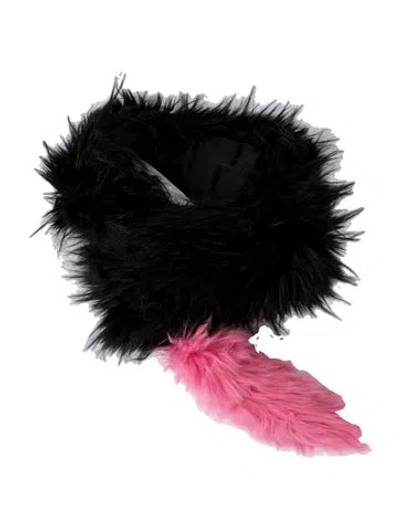 Pre-owned Charlotte Simone Acrylic Scarf In Black