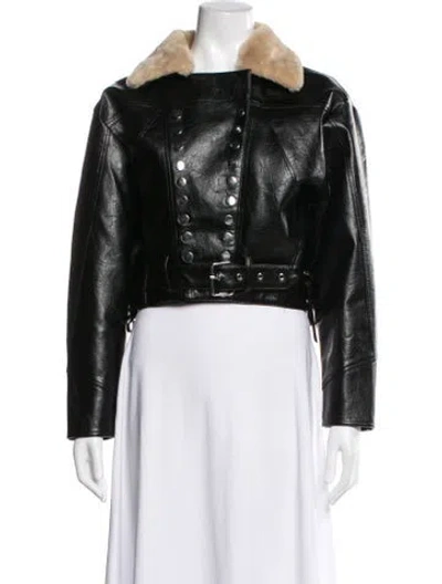 Pre-owned Charlotte Simone Biker Jacket In Black