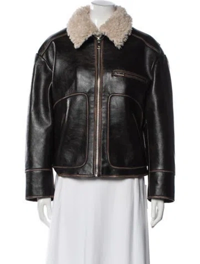 Pre-owned Charlotte Simone Biker Jacket In Black