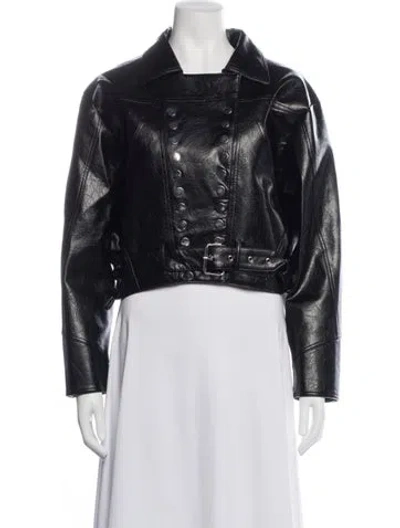 Pre-owned Charlotte Simone Biker Jacket In Black