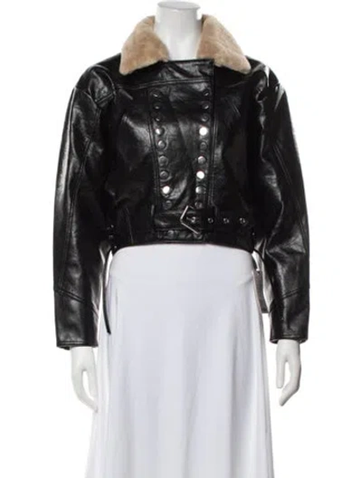 Pre-owned Charlotte Simone Biker Jacket In Black